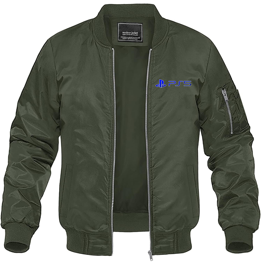 Men's Play Station PS5 Lightweight Bomber Jacket Windbreaker Softshell Varsity Jacket