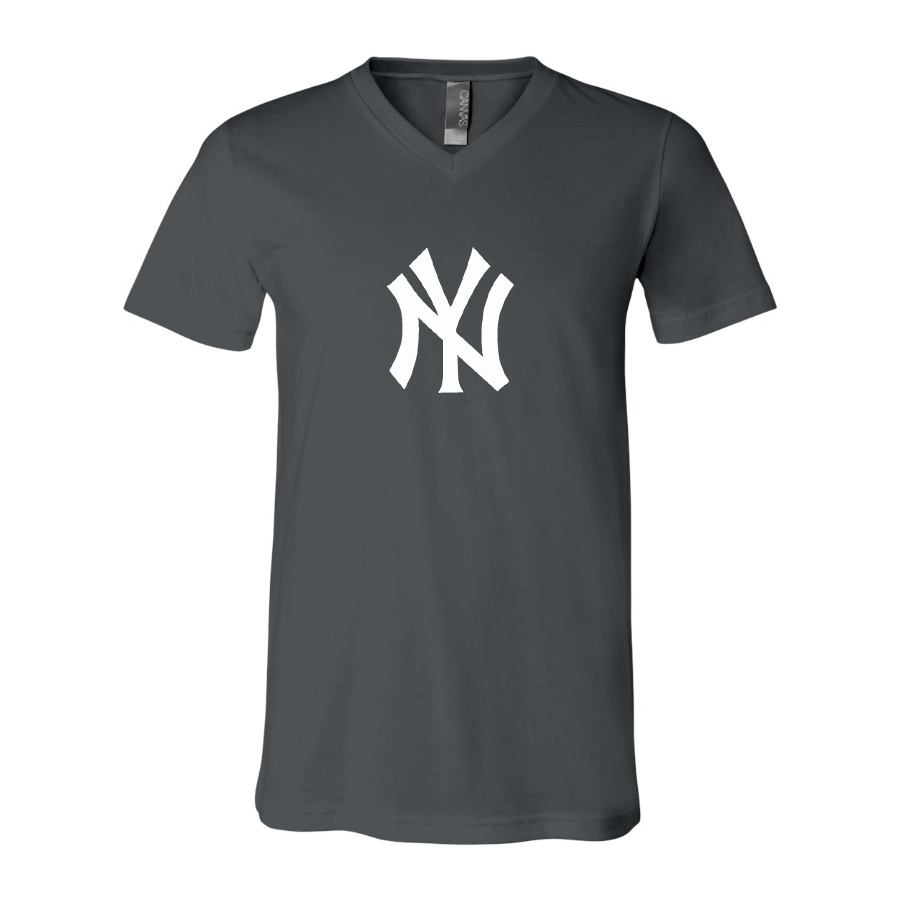 New York NY Yankees BELLA CANVAS Jersey V-Neck Tee