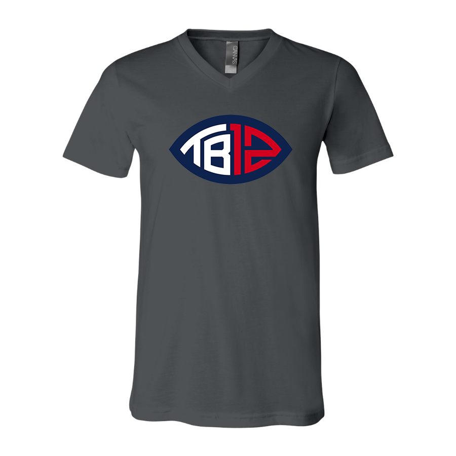 Men's Tom Brady 12 BELLA CANVAS Jersey V-Neck Tee