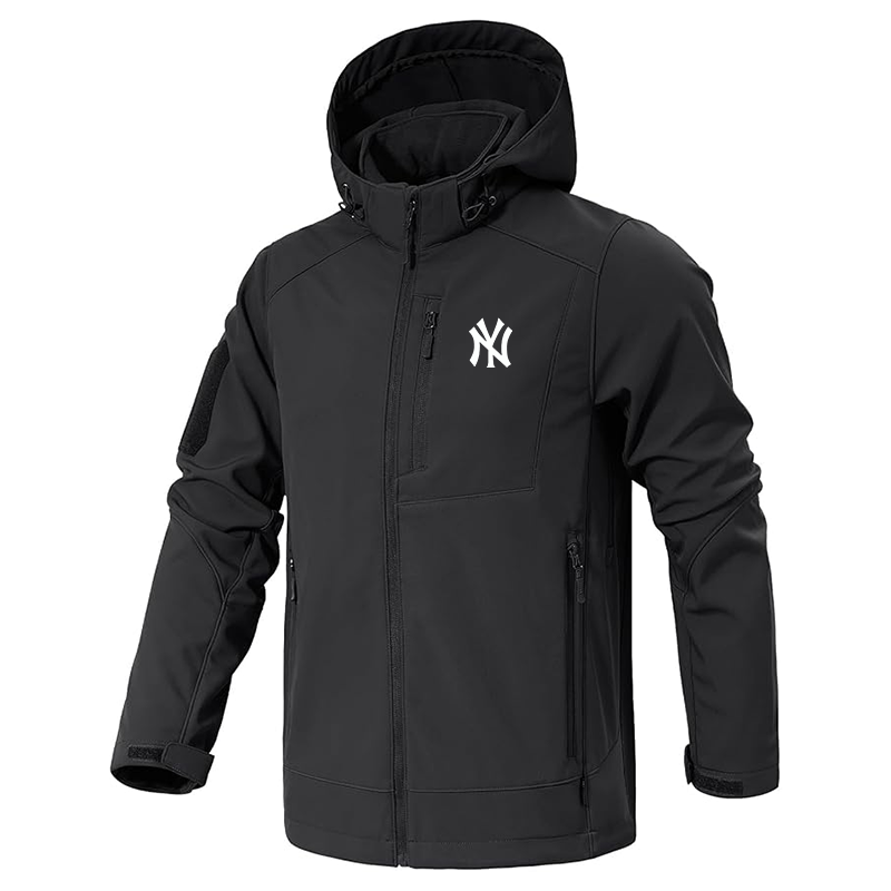 Men's New York NY Yankees Jacket Waterproof Hooded Coats Tactical Soft Shell Jackets