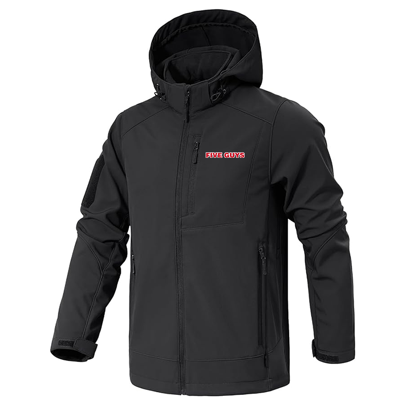 Men's Five Guys Jacket Waterproof Hooded Coats Tactical Soft Shell Jackets