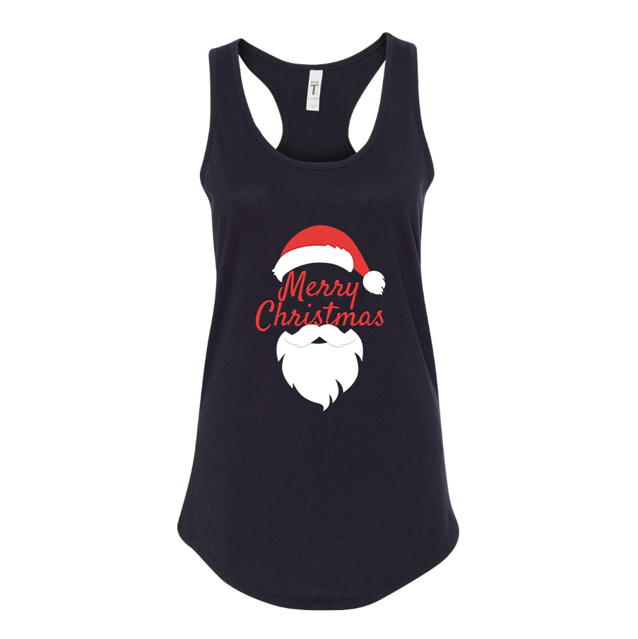 Women's Merry Christmas Santa Claus Racerback Tank Top