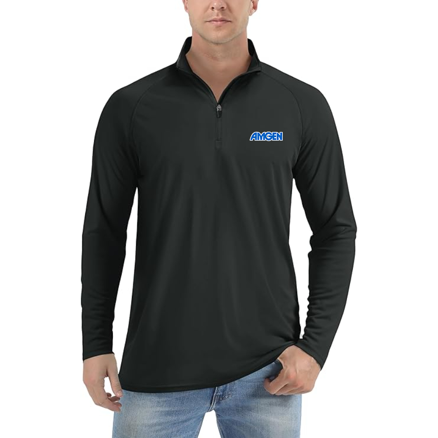 Men's Amgen Lightweight Quarter-Zip Athletic Shirt Long Sleeve Performance Wear