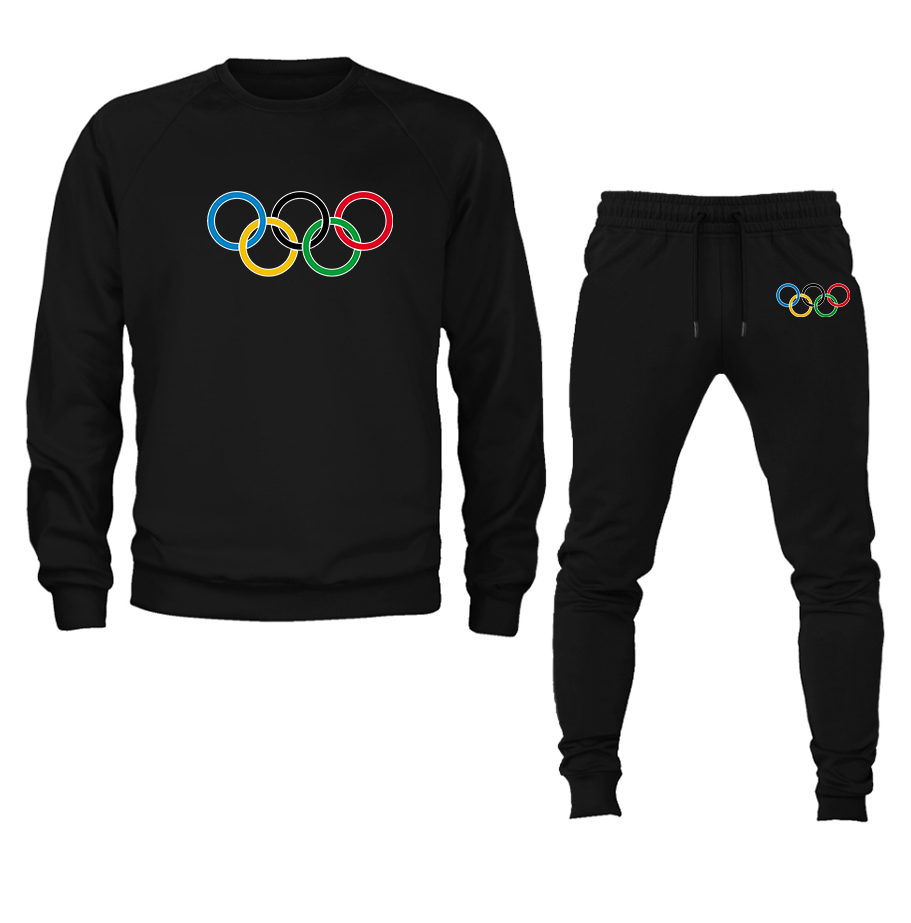 Men's Olympics Rings Crewneck Sweatshirt Joggers Suit