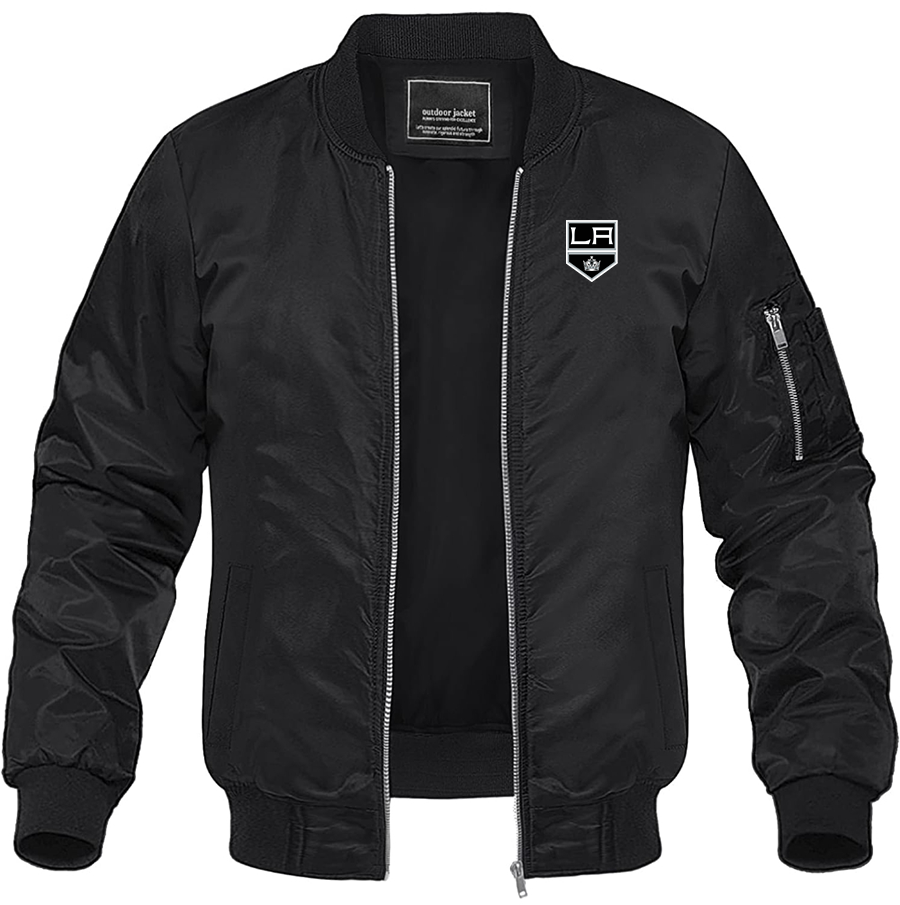 Men's NHL - Los Angeles Kings Lightweight Bomber Jacket Windbreaker Softshell Varsity Jacket