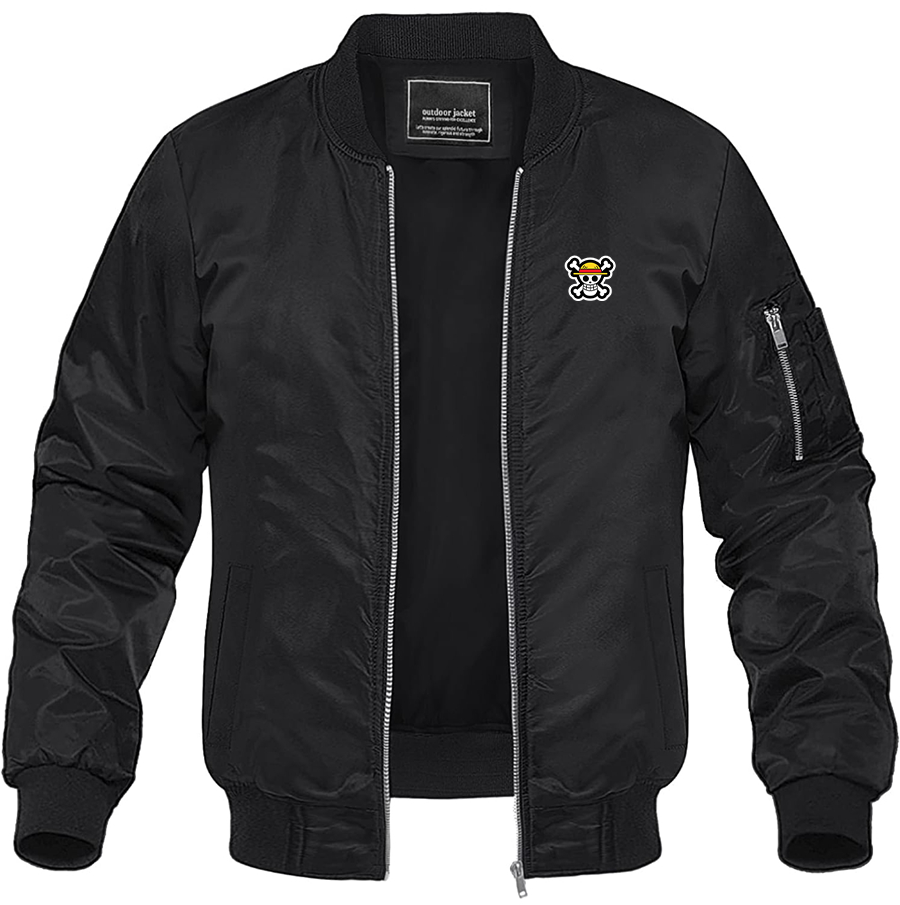 Men's StrawHat Lightweight Bomber Jacket Windbreaker Softshell Varsity Jacket