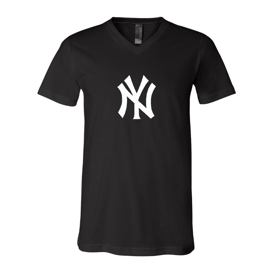 New York NY Yankees BELLA CANVAS Jersey V-Neck Tee