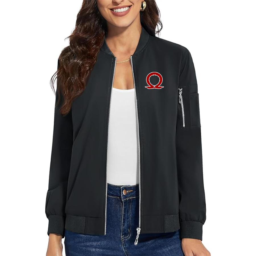 Women's God Of War Premium Bomber Jacket with Polished Detailing and Functional Sleeve Pocket Modern Luxury Outerwear