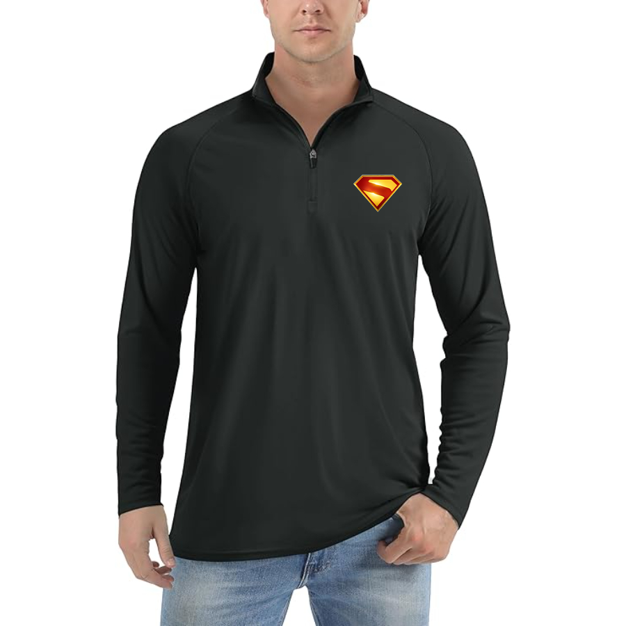 Men's Superman 2025 Lightweight Quarter-Zip Athletic Shirt Long Sleeve Performance Wear