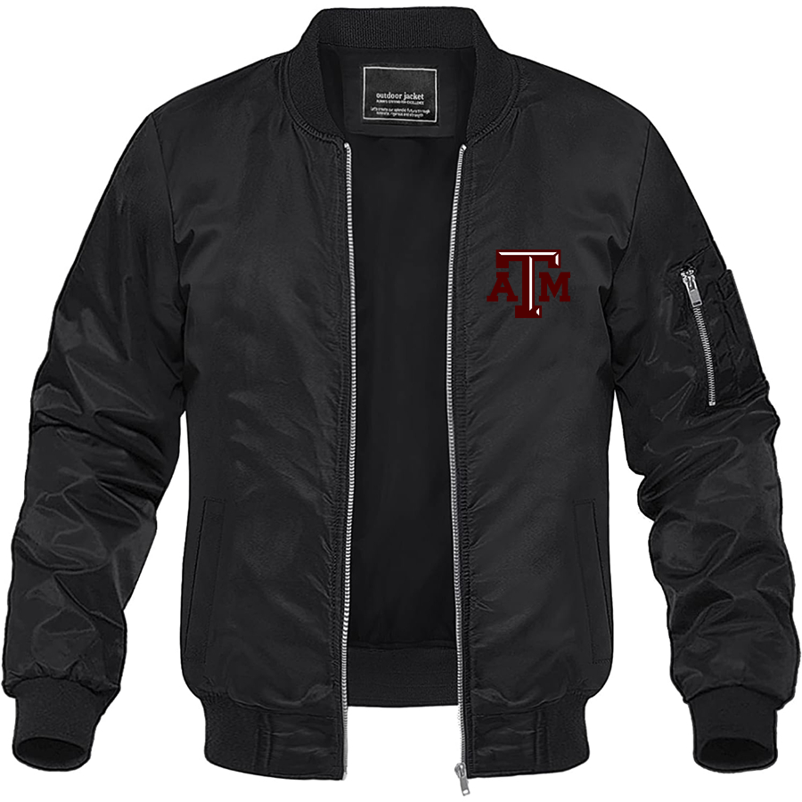 Men's Texas A&M Aggies Lightweight Bomber Jacket Windbreaker Softshell Varsity Jacket Coat