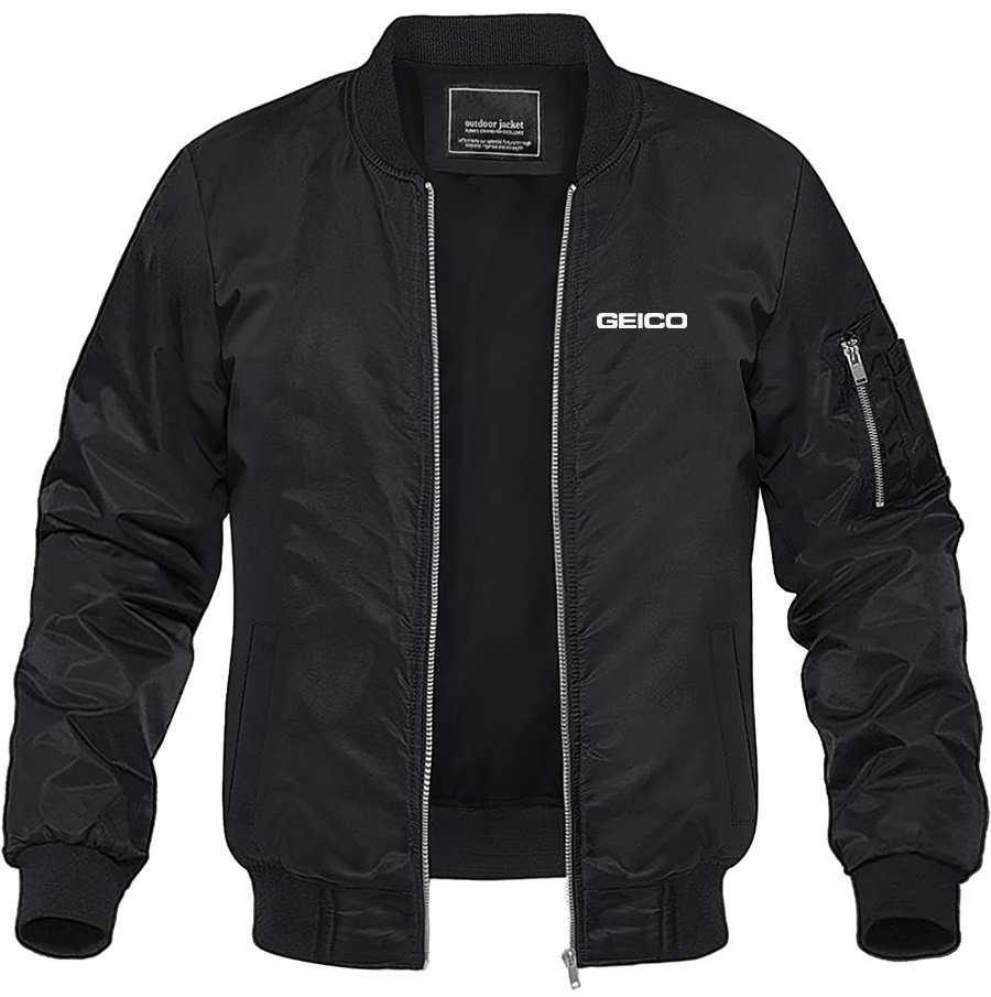 Men's Geico Lightweight Bomber Jacket Windbreaker Softshell Varsity Jacket