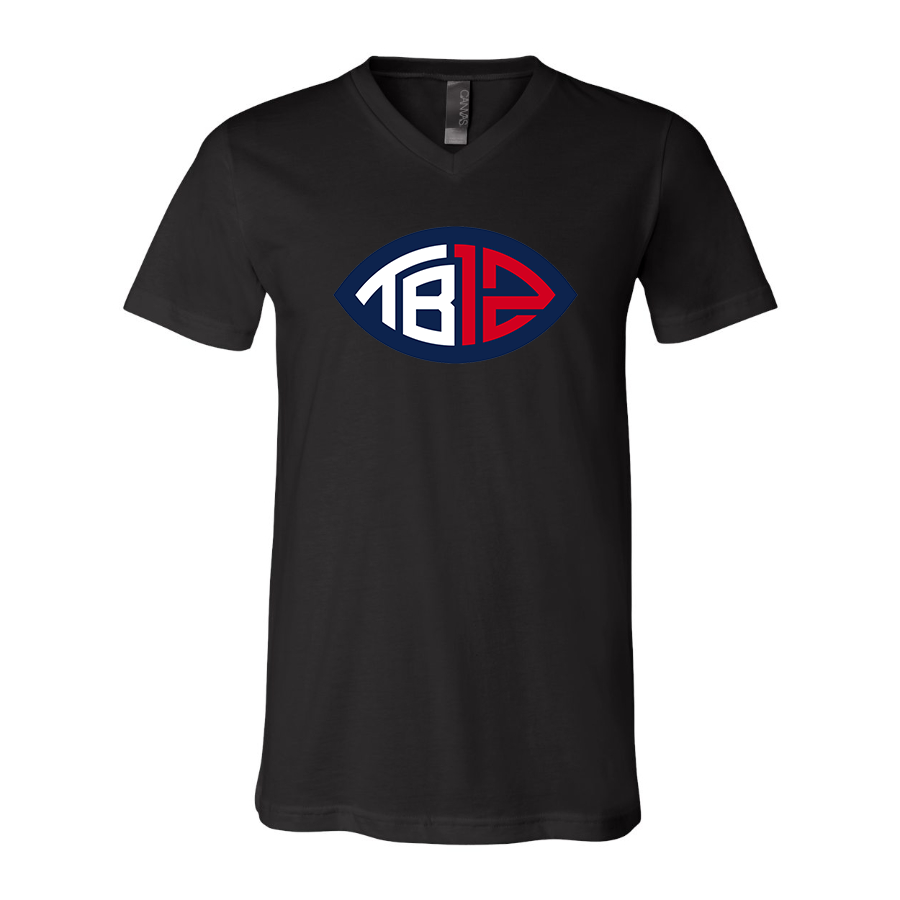 Men's Tom Brady 12 BELLA CANVAS Jersey V-Neck Tee