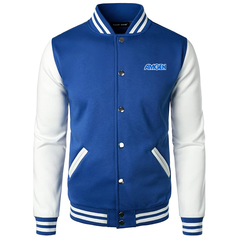 Men’s Amgen Varsity Baseball Jacket Cotton Blend Letterman Jackets
