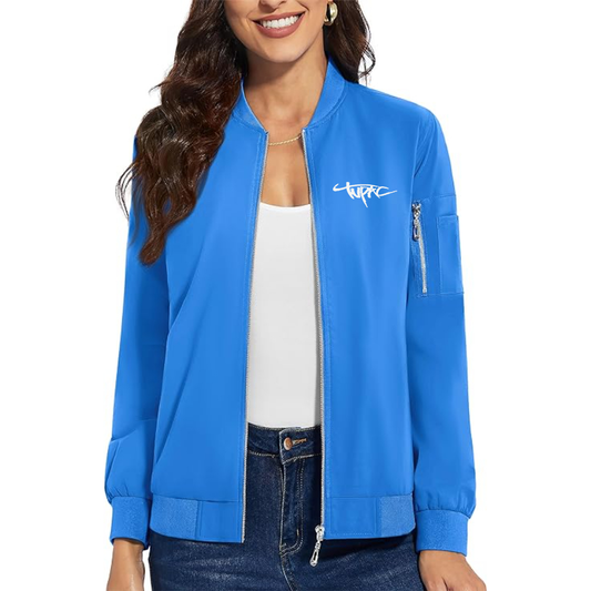 Women's Tupac Premium Bomber Jacket with Polished Detailing and Functional Sleeve Pocket Modern Luxury Outerwear