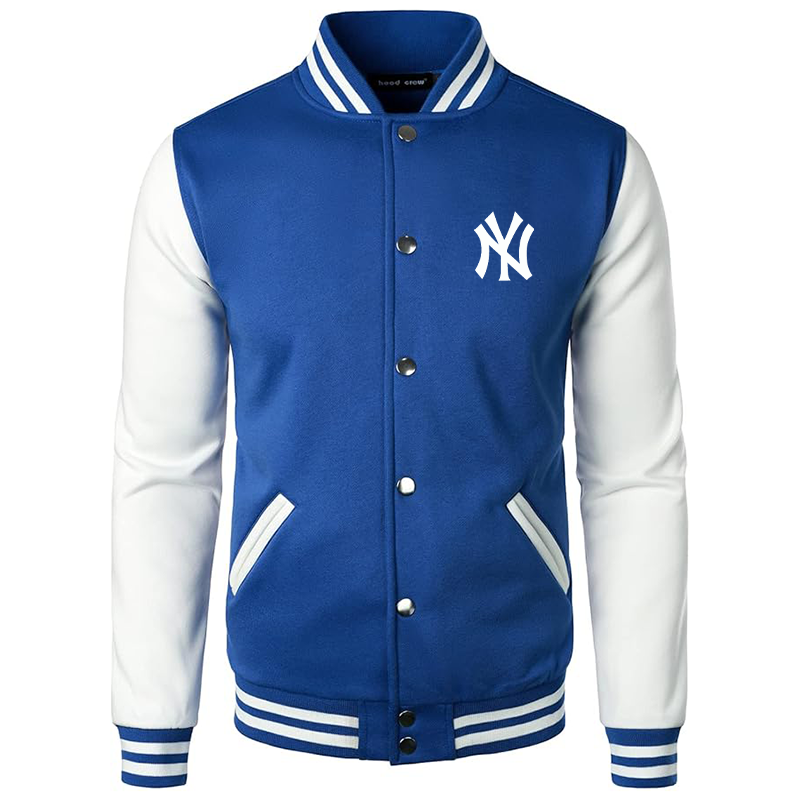 Men’s New York NY Yankees Varsity Baseball Jacket Cotton Blend Letterman Jackets