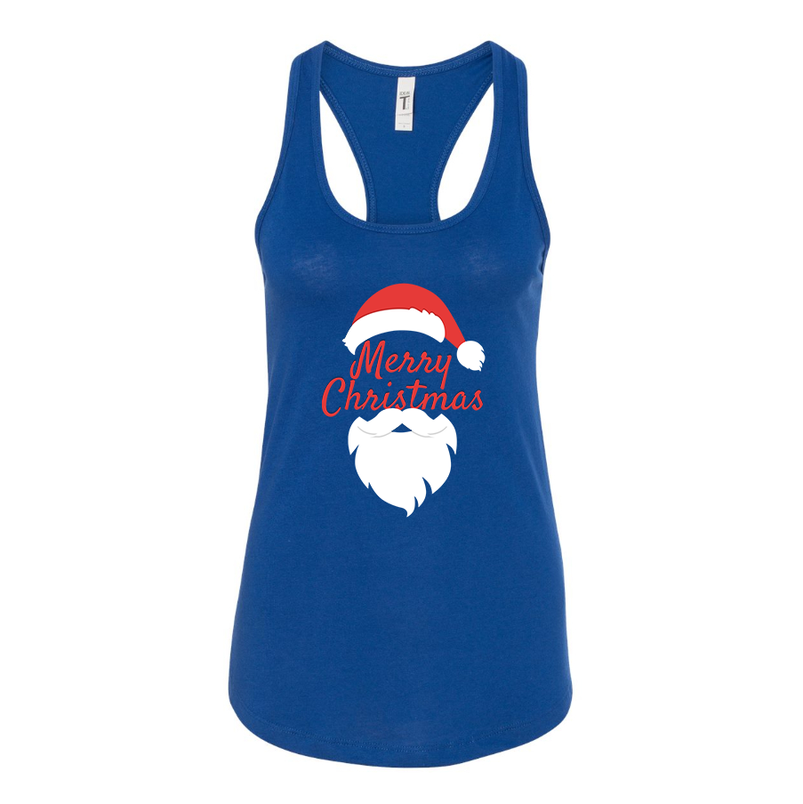 Women's Merry Christmas Santa Claus Racerback Tank Top