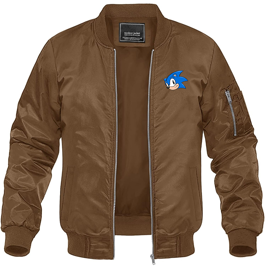 Men's Sonic the Hedgehog Lightweight Bomber Jacket Windbreaker Softshell Varsity Jacket