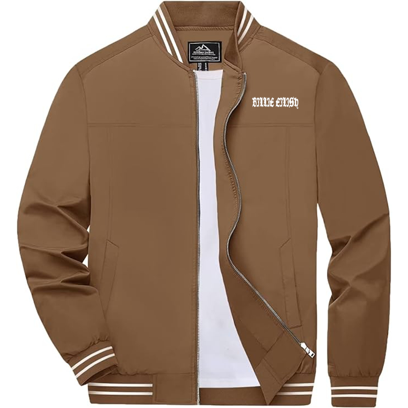 Men's Billie Eilish Boladeci Bomber Jackets Lightweight Water Resistant Breathable Spring Fall Full Zip Thin Windbreaker Light Jackets