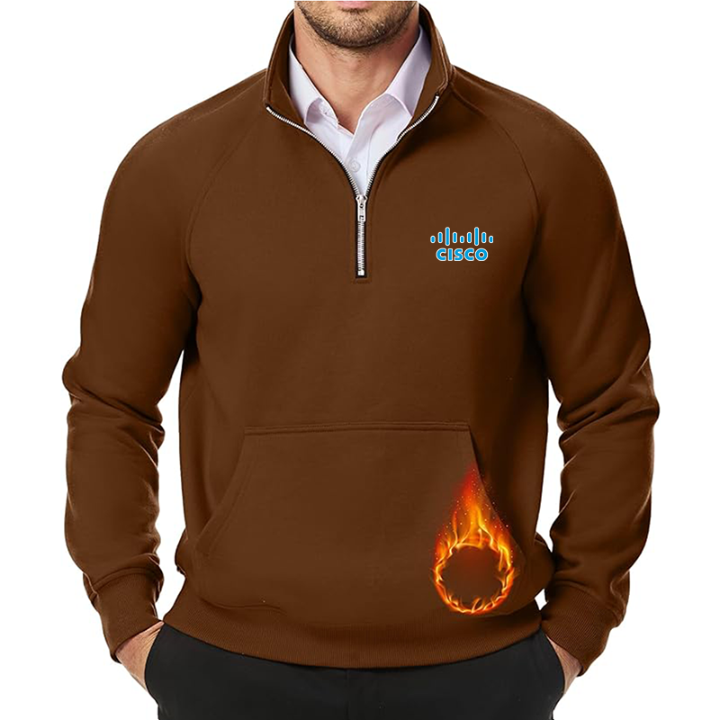 Men's Cisco JMIERR Quarter Zip Pullover Heavy Sweatshirts Warm Fleece Sweatshirt Polo