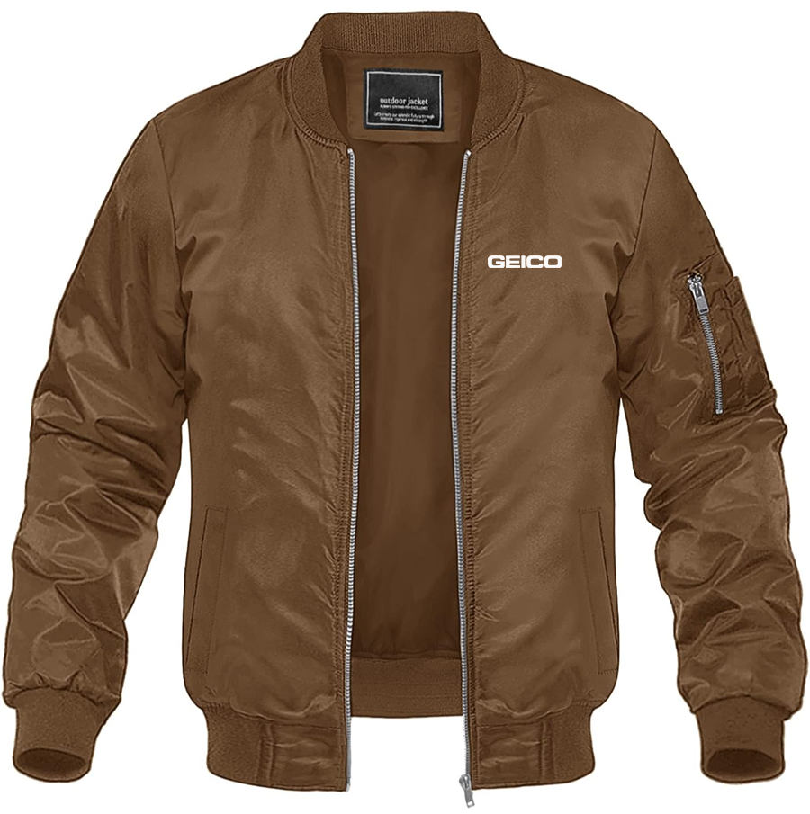 Men's Geico Lightweight Bomber Jacket Windbreaker Softshell Varsity Jacket