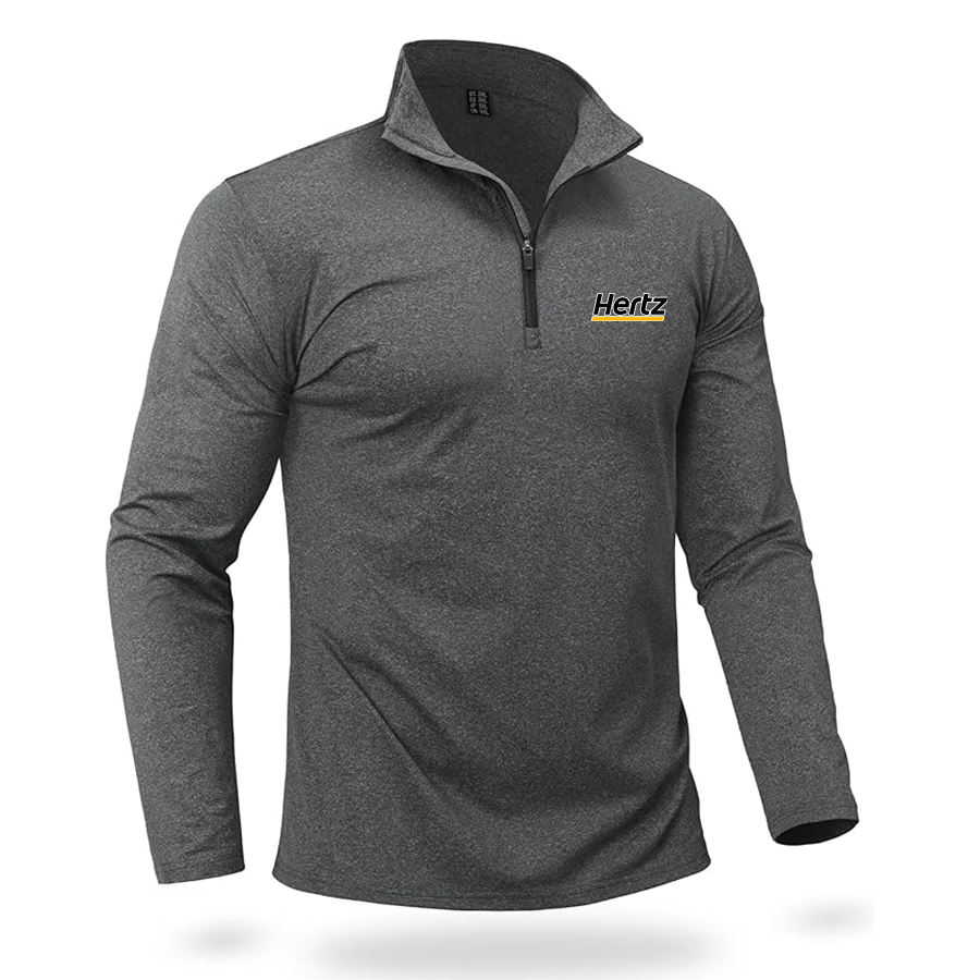 Men's Hertz Quarter Zip Pullover Premium Fleece Lined Heather Long Sleeve Golf Shirts Midweight 1/4 Half Zip Sweatshirts