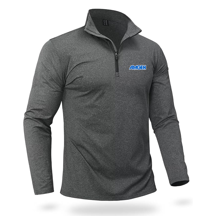 Men's Amgen Quarter Zip Pullover Premium Fleece Lined Heather Long Sleeve Golf Shirts Midweight 1/4 Half Zip Sweatshirts