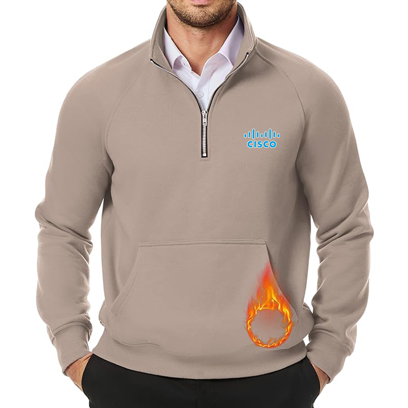 Men's Cisco JMIERR Quarter Zip Pullover Heavy Sweatshirts Warm Fleece Sweatshirt Polo