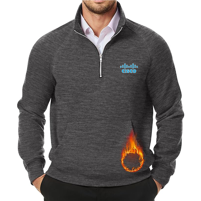Men's Cisco JMIERR Quarter Zip Pullover Heavy Sweatshirts Warm Fleece Sweatshirt Polo
