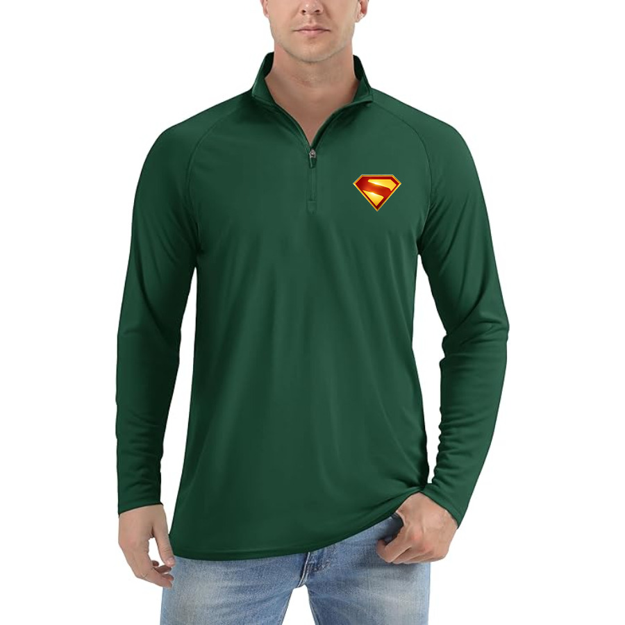 Men's Superman 2025 Lightweight Quarter-Zip Athletic Shirt Long Sleeve Performance Wear