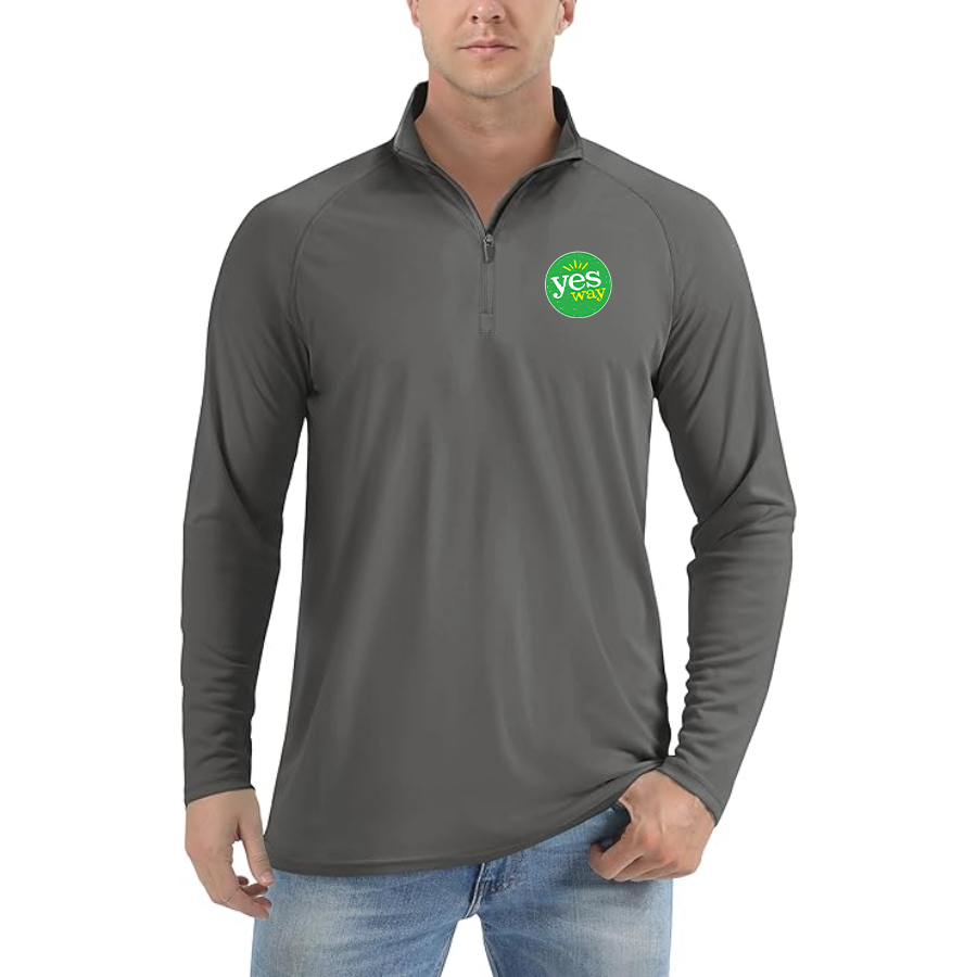 Men's Yes Way Lightweight Quarter-Zip Athletic Shirt Long Sleeve Performance Wear