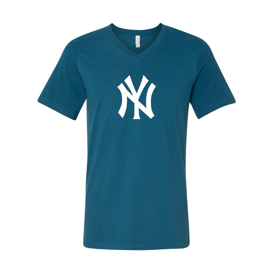 New York NY Yankees BELLA CANVAS Jersey V-Neck Tee