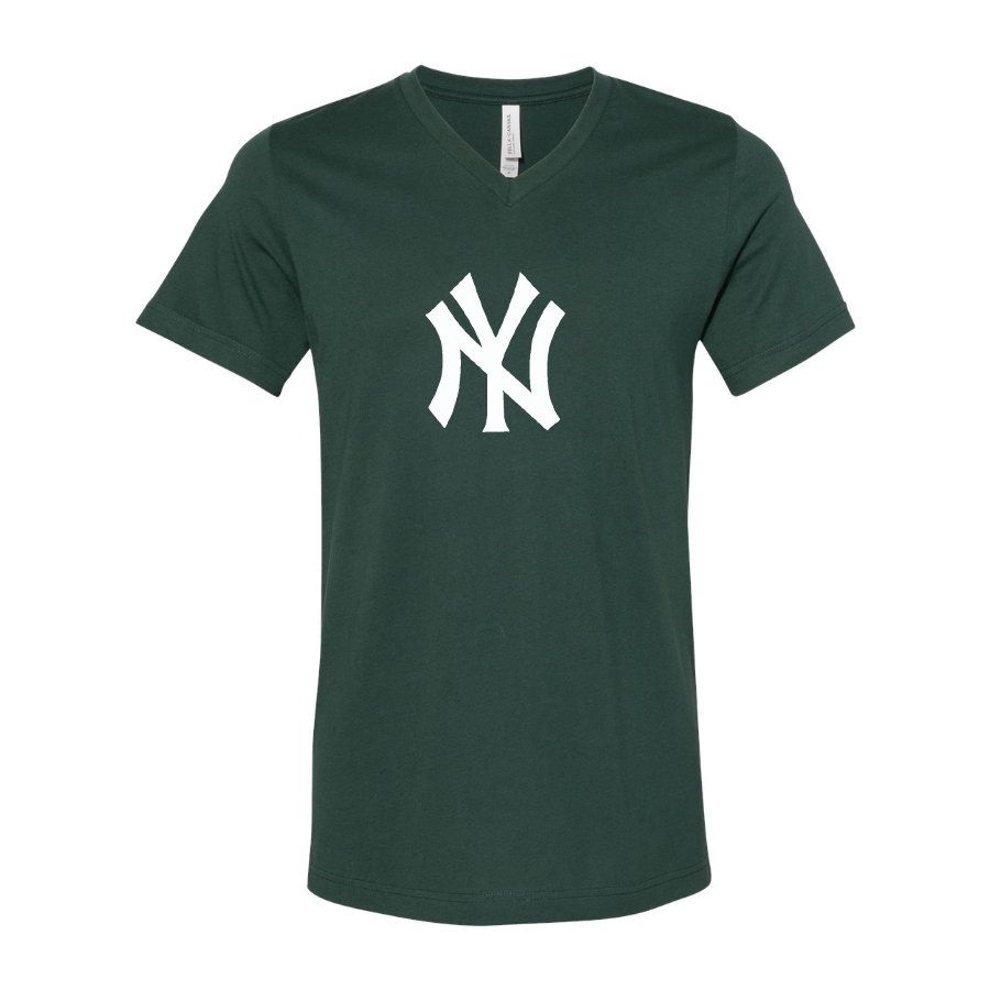 New York NY Yankees BELLA CANVAS Jersey V-Neck Tee