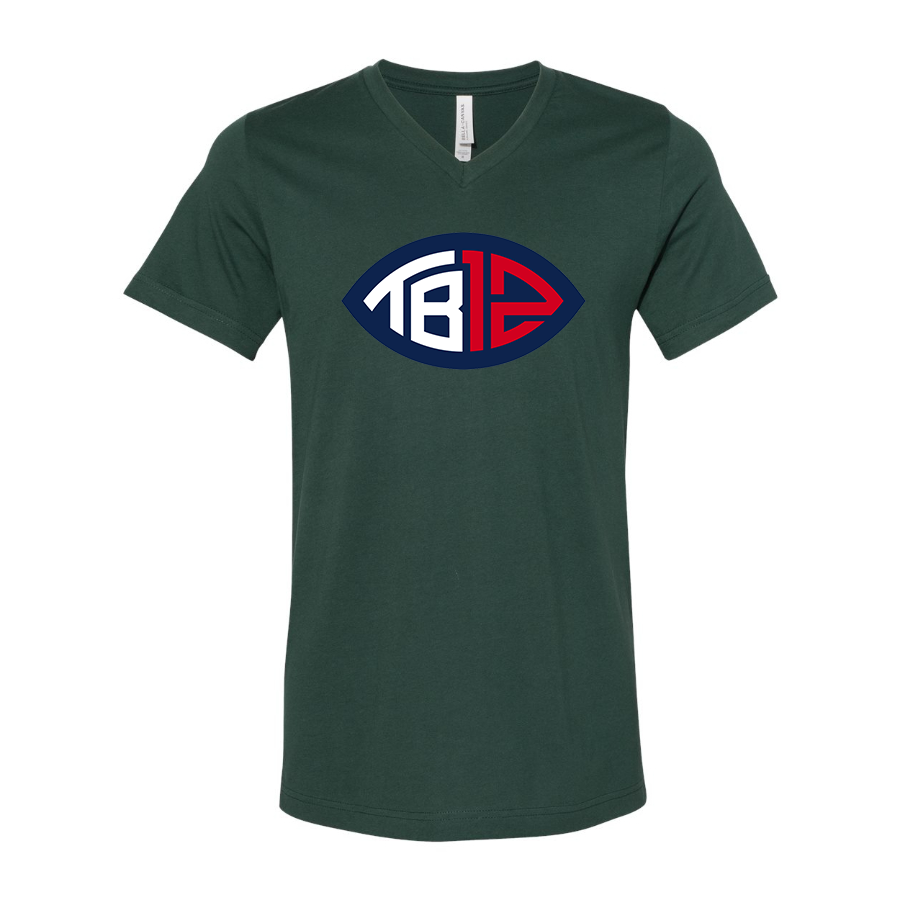Men's Tom Brady 12 BELLA CANVAS Jersey V-Neck Tee