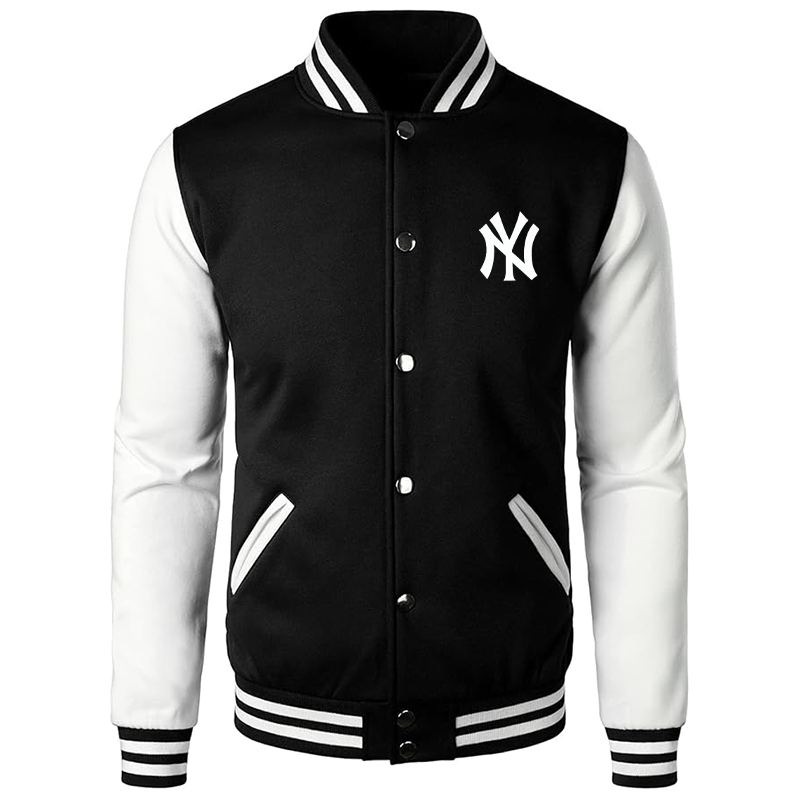 Men’s New York NY Yankees Varsity Baseball Jacket Cotton Blend Letterman Jackets