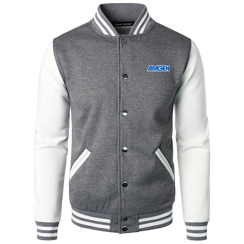 Men’s Amgen Varsity Baseball Jacket Cotton Blend Letterman Jackets