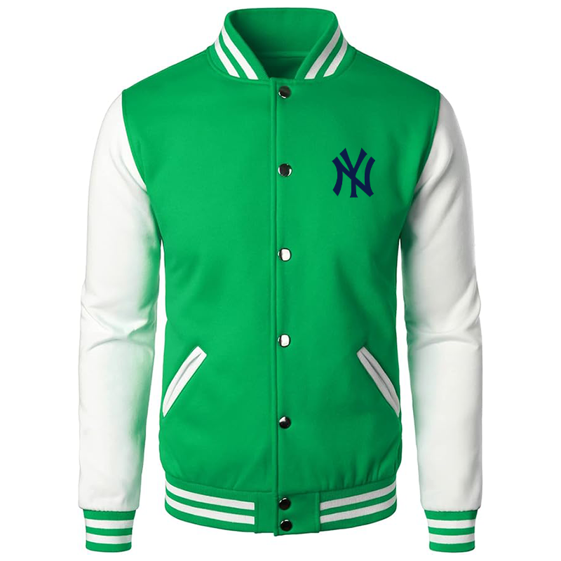 Men’s New York NY Yankees Varsity Baseball Jacket Cotton Blend Letterman Jackets