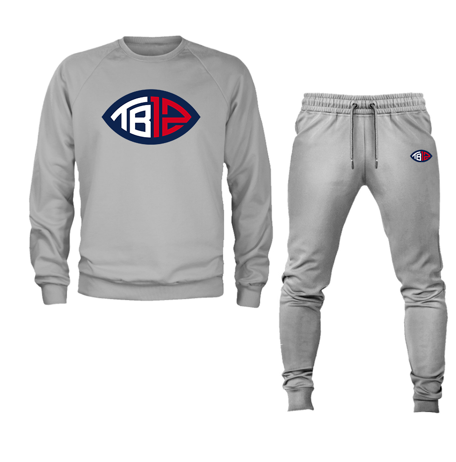 Men's Tom Brady 12 Crewneck Sweatshirt Joggers Suit