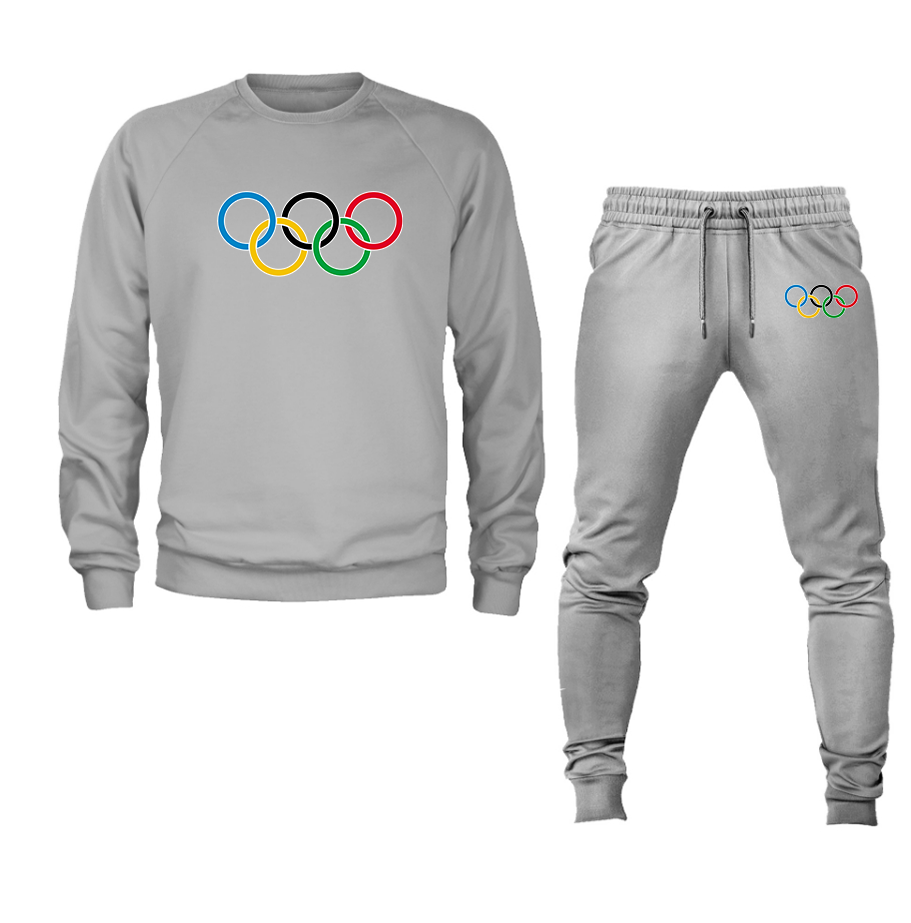 Men's Olympics Rings Crewneck Sweatshirt Joggers Suit