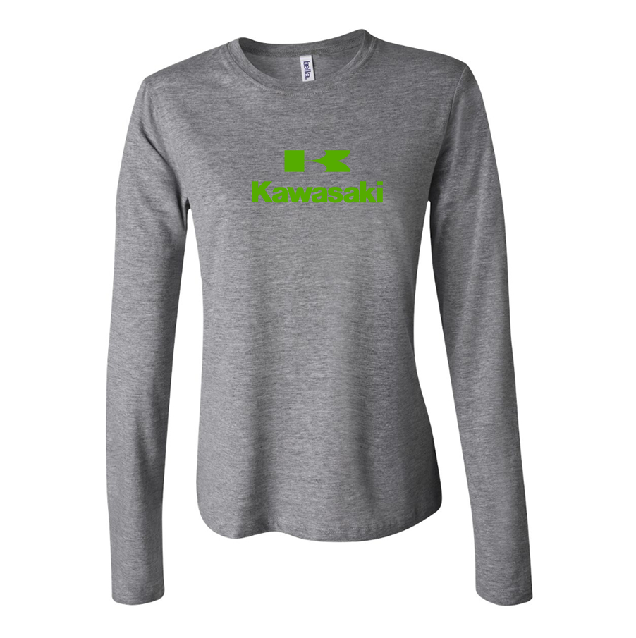 Women's Kawasaki Bike Motorcycle Long Sleeve T-Shirt