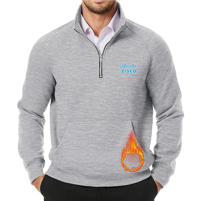 Men's Cisco JMIERR Quarter Zip Pullover Heavy Sweatshirts Warm Fleece Sweatshirt Polo