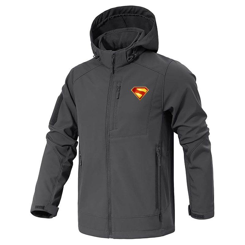 Men's Superman 2025 Jacket Waterproof Hooded Coats Tactical Soft Shell Jackets