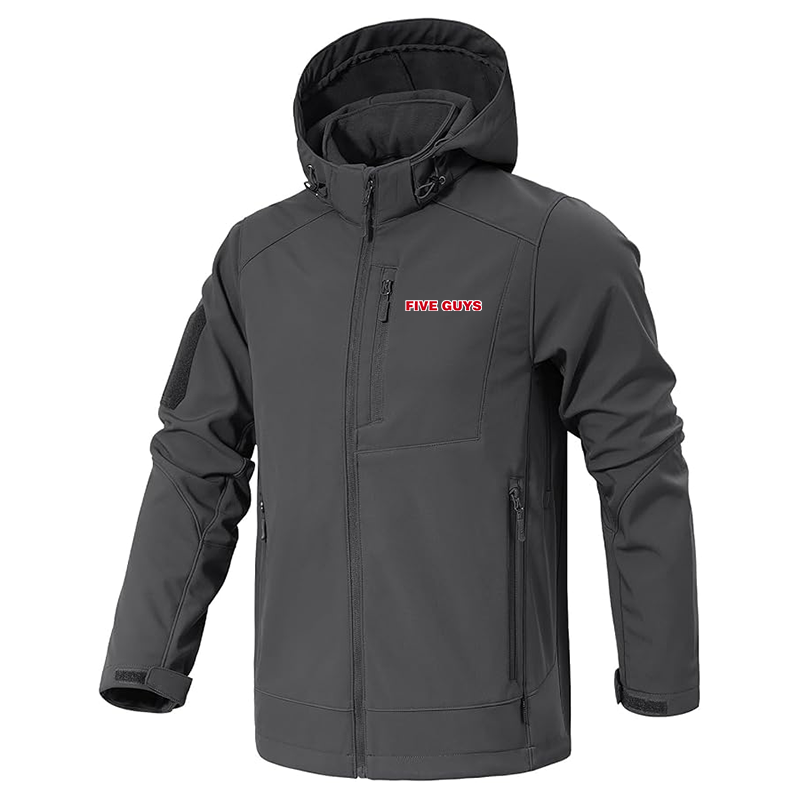 Men's Five Guys Jacket Waterproof Hooded Coats Tactical Soft Shell Jackets