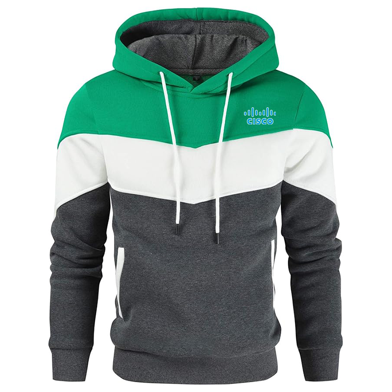 Men's Cisco Gesean Novelty Color Block Pullover Fleece Hoodie Long Sleeve Casual Sweatshirt with Pocket