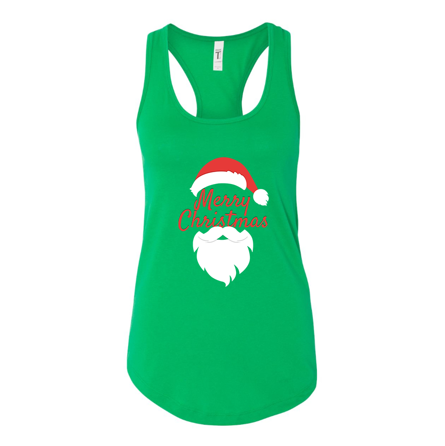 Women's Merry Christmas Santa Claus Racerback Tank Top