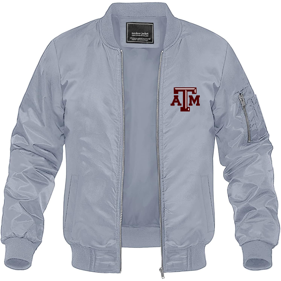 Men's Texas A&M Aggies Lightweight Bomber Jacket Windbreaker Softshell Varsity Jacket Coat
