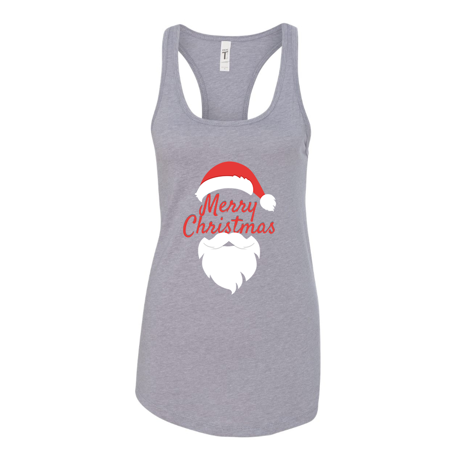 Women's Merry Christmas Santa Claus Racerback Tank Top