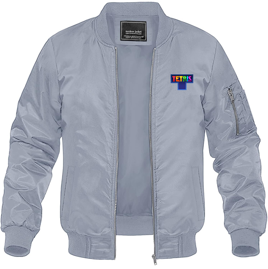 Men's Tetris Lightweight Bomber Jacket Windbreaker Softshell Varsity Jacket