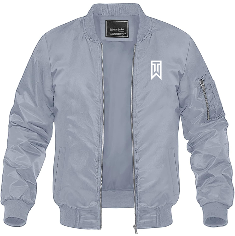Men's Tiger Woods Lightweight Bomber Jacket Windbreaker Softshell Varsity Jacket