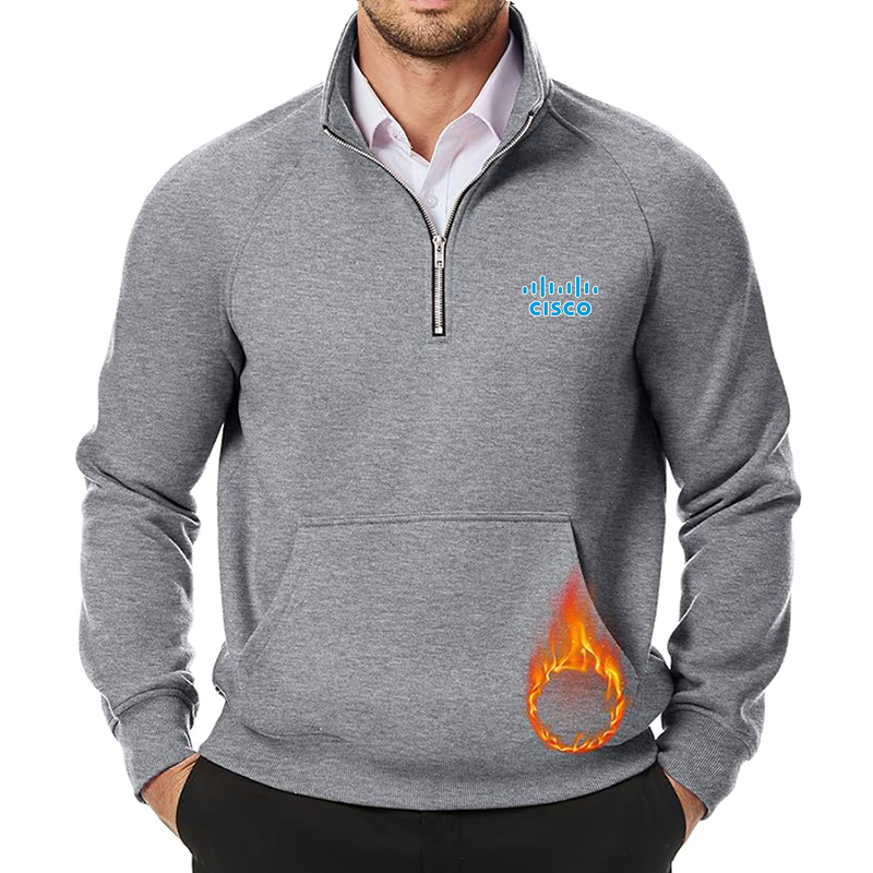 Men's Cisco JMIERR Quarter Zip Pullover Heavy Sweatshirts Warm Fleece Sweatshirt Polo