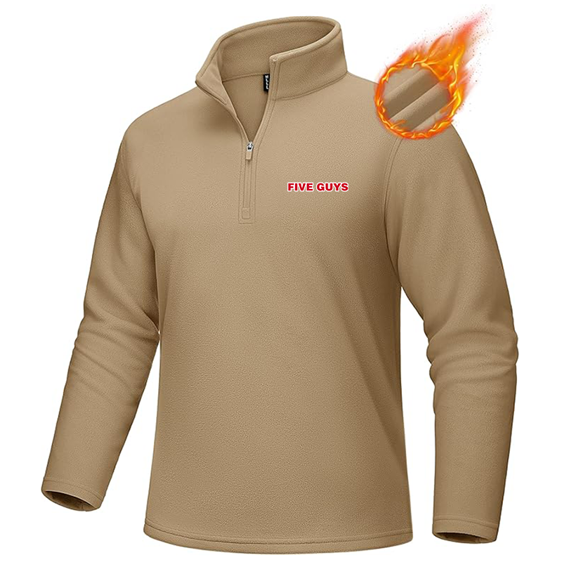 Men's Five Guys MAGCOMSEN Quarter-Zip Pullover Polar Fleece Sweatshirt Stand Collar Long Sleeve Shirt for Men Thermal Winter Fall